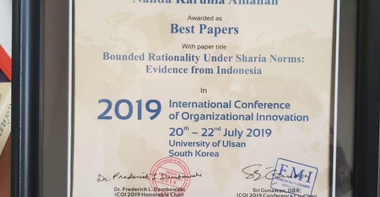Best Paper Award ICOI 2019